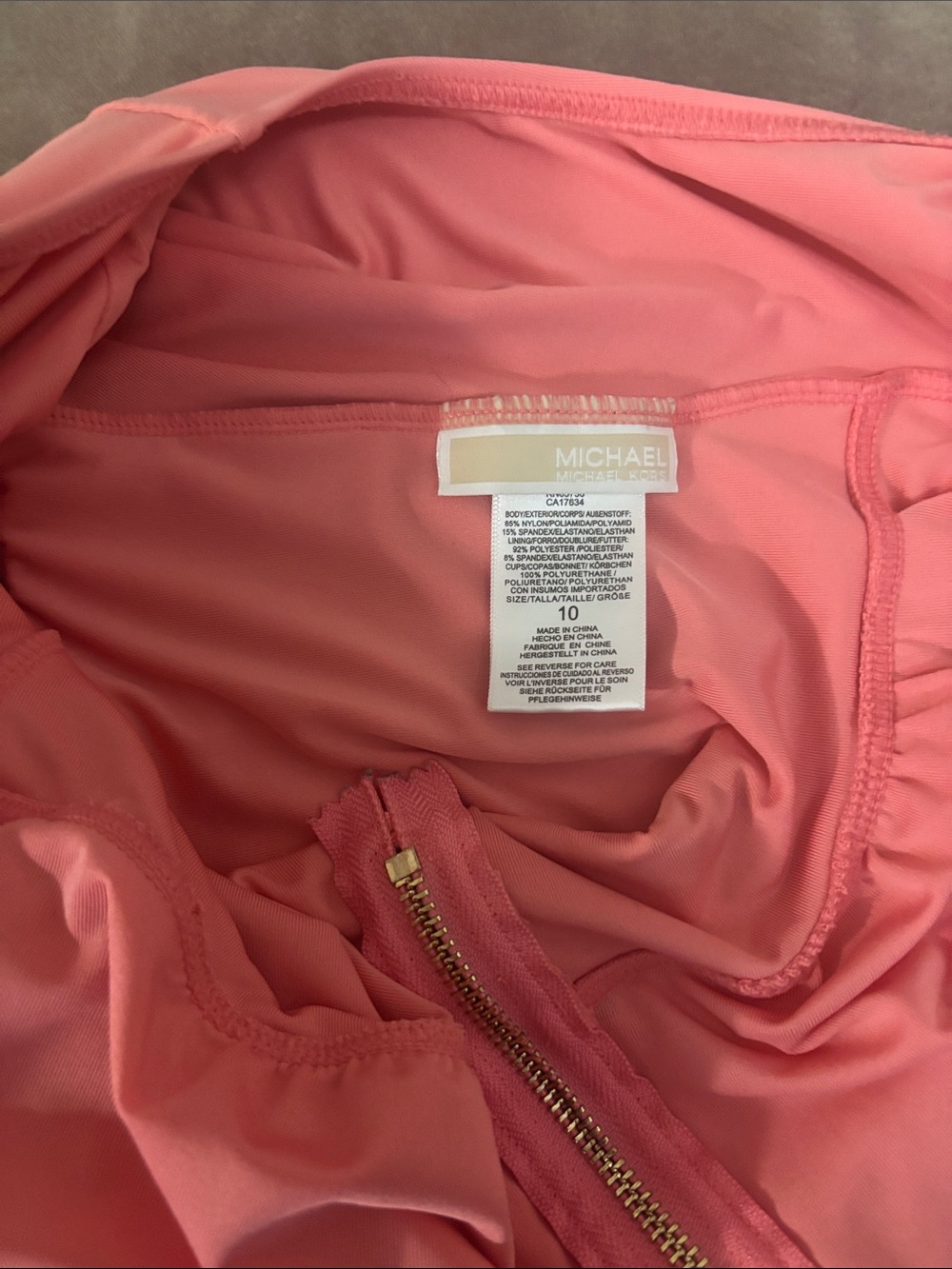 Michael Kors Pink Zip-Front Women's bathing suits one piece